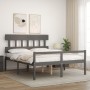 Cama personas mayores cabecero madera maciza gris 160x200 cm de vidaXL, Camas y somieres - Ref: Foro24-3195428, Precio: 149,6...