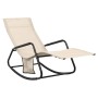 Steel and cream textilene fabric sun lounger by vidaXL, Loungers - Ref: Foro24-317593, Price: 72,78 €, Discount: %