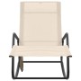 Steel and cream textilene fabric sun lounger by vidaXL, Loungers - Ref: Foro24-317593, Price: 72,78 €, Discount: %