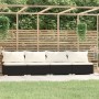 4-Sitzer-Sofa mit schwarzen synthetischen Rattankissen von vidaXL, Gartensets - Ref: Foro24-317497, Preis: 454,83 €, Rabatt: %