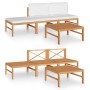 Garden furniture set 4 pieces teak wood and cream cushions by vidaXL, Garden sets - Ref: Foro24-3087248, Price: 294,99 €, Dis...