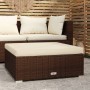 Gartenhocker und braunes Kissen aus synthetischem Rattan, 70 x 70 x 30 cm von vidaXL, Modulare Sofas für den Außenbereich - R...