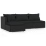 Garden set with cushions 4 pieces black synthetic rattan by vidaXL, Garden sets - Ref: Foro24-317523, Price: 609,02 €, Discou...