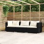 3-seater sofa with black synthetic rattan cushions by vidaXL, Garden sets - Ref: Foro24-317489, Price: 296,32 €, Discount: %