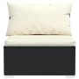 3-seater sofa with black synthetic rattan cushions by vidaXL, Garden sets - Ref: Foro24-317489, Price: 296,32 €, Discount: %