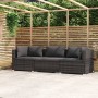 3-seater garden sofa with grey synthetic rattan cushions by vidaXL, Garden sets - Ref: Foro24-317511, Price: 290,25 €, Discou...