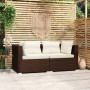 2-Sitzer-Sofa mit braunen synthetischen Rattankissen von vidaXL, Gartensets - Ref: Foro24-317498, Preis: 178,20 €, Rabatt: %