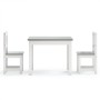 Children's table and chairs set, 3 pieces, white and gray MDF by vidaXL, Baby and Toddler Furniture Sets - Ref: Foro24-10409,...