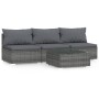 4-piece garden furniture set with gray synthetic rattan cushions by vidaXL, Garden sets - Ref: Foro24-317518, Price: 484,30 €...