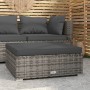 Gartenhocker mit grauem synthetischem Rattankissen 70x70x30 cm von vidaXL, Modulare Sofas für den Außenbereich - Ref: Foro24-...