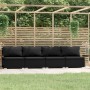 4-Sitzer-Sofa mit schwarzen synthetischen Rattan-Kissen von vidaXL, Gartensets - Ref: Foro24-317530, Preis: 460,65 €, Rabatt: %