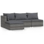 4-piece garden furniture set and gray synthetic rattan cushions by vidaXL, Garden sets - Ref: Foro24-317512, Price: 388,82 €,...