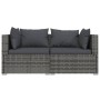 2-Sitzer-Sofa mit grauen synthetischen Rattankissen von vidaXL, Gartensets - Ref: Foro24-317509, Preis: 187,55 €, Rabatt: %