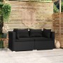 2-seater sofa with black synthetic rattan cushions by vidaXL, Garden sets - Ref: Foro24-317520, Price: 178,57 €, Discount: %