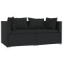 2-Sitzer-Sofa mit schwarzen synthetischen Rattankissen von vidaXL, Gartensets - Ref: Foro24-317520, Preis: 178,57 €, Rabatt: %