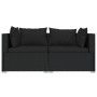 2-seater sofa with black synthetic rattan cushions by vidaXL, Garden sets - Ref: Foro24-317520, Price: 178,57 €, Discount: %