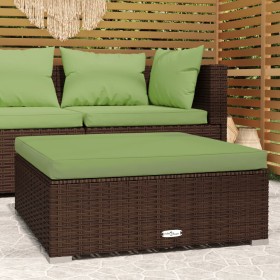 Gartenhocker und Kissen aus braunem synthetischem Rattan 70x70x30 cm von vidaXL, Modulare Sofas für den Außenbereich - Ref: F...