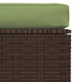 Garden footrest and brown synthetic rattan cushion 70x70x30 cm by vidaXL, Modular outdoor sofas - Ref: Foro24-317558, Price: ...