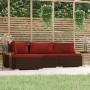 Garden furniture set 4 pieces with brown synthetic rattan cushions by vidaXL, Garden sets - Ref: Foro24-317545, Price: 374,74...