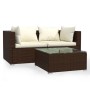 Set muebles de jardín 3 piezas y cojines ratán sintético marrón de vidaXL, Conjuntos de jardín - Ref: Foro24-317499, Precio: ...