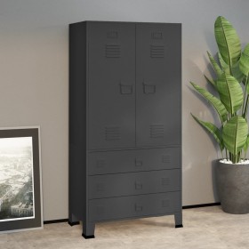 Industrial anthracite gray metal cabinet 90x50x180 cm by vidaXL, Wardrobes - Ref: Foro24-339615, Price: 463,74 €, Discount: %