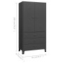 Industrial anthracite gray metal cabinet 90x50x180 cm by vidaXL, Wardrobes - Ref: Foro24-339615, Price: 424,38 €, Discount: %