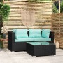 3-piece garden furniture set with black synthetic rattan cushions by vidaXL, Garden sets - Ref: Foro24-317532, Price: 220,89 ...