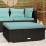 Gartenhocker mit grauem synthetischem Rattankissen 70x70x30 cm von vidaXL, Modulare Sofas für den Außenbereich - Ref: Foro24-...