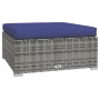 Garden footstool with gray synthetic rattan cushion 70x70x30 cm by vidaXL, Modular outdoor sofas - Ref: Foro24-317569, Price:...