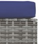 Garden footstool with gray synthetic rattan cushion 70x70x30 cm by vidaXL, Modular outdoor sofas - Ref: Foro24-317569, Price:...