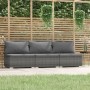 3-Sitzer-Gartensofa mit grauen synthetischen Rattankissen von vidaXL, Gartensets - Ref: Foro24-317517, Preis: 450,47 €, Rabat...