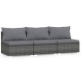 3-seater garden sofa with gray synthetic rattan cushions by vidaXL, Garden sets - Ref: Foro24-317517, Price: 450,07 €, Discou...