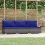 3-seater garden sofa with grey synthetic rattan cushions by vidaXL, Garden sets - Ref: Foro24-317572, Price: 194,24 €, Discou...