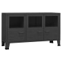 Industrial black metal and glass sideboard 105x35x62 cm by vidaXL, Sideboards - Ref: Foro24-339608, Price: 102,99 €, Discount: %