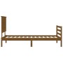 Estructura cama con cabecero madera maciza marrón miel 90x200cm de vidaXL, Camas y somieres - Ref: Foro24-3195209, Precio: 11...