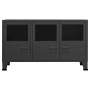 Industrial metal and anthracite gray glass sideboard 105x35x62 cm by vidaXL, Sideboards - Ref: Foro24-339610, Price: 139,14 €...