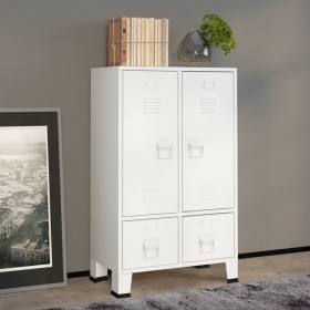 Industrieschrank aus weißem Stahl, 67 x 35 x 107 cm von vidaXL, Kleiderschränke - Ref: Foro24-339611, Preis: 158,99 €, Rabatt: %