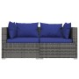 2-Sitzer-Sofa mit grauen synthetischen Rattankissen von vidaXL, Gartensets - Ref: Foro24-317564, Preis: 171,31 €, Rabatt: %