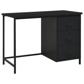 Industrial desk with black steel drawers 105x52x75 cm by vidaXL, Desks - Ref: Foro24-339634, Price: 153,63 €, Discount: %