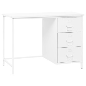 Industrial desk with white steel drawers 105x52x75 cm by vidaXL, Desks - Ref: Foro24-339635, Price: 118,25 €, Discount: %