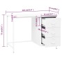 Industrial desk with white steel drawers 105x52x75 cm by vidaXL, Desks - Ref: Foro24-339635, Price: 118,25 €, Discount: %