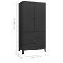 Armario industrial de metal negro 90x50x180 cm de vidaXL, Armarios roperos - Ref: Foro24-339613, Precio: 390,94 €, Descuento: %