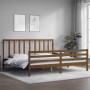 Honey brown solid wood bed frame and headboard 200x200 cm by vidaXL, Beds and slatted bases - Ref: Foro24-3193814, Price: 170...