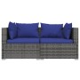 3-piece garden furniture set and gray synthetic rattan cushions by vidaXL, Modular outdoor sofas - Ref: Foro24-317571, Price:...