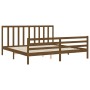 Estructura cama y cabecero madera maciza marrón miel 200x200 cm de vidaXL, Camas y somieres - Ref: Foro24-3193814, Precio: 17...