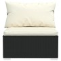 3-seater sofa with black synthetic rattan cushions by vidaXL, Garden sets - Ref: Foro24-317495, Price: 407,20 €, Discount: %