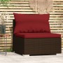 Central garden sofa with brown synthetic rattan cushions by vidaXL, Modular outdoor sofas - Ref: Foro24-317548, Price: 89,25 ...