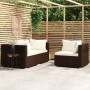 Gartenmöbel Set 3 Stück und Kissen braun synthetisches Rattan von vidaXL, Modulare Sofas für den Außenbereich - Ref: Foro24-3...