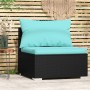 Central garden sofa with black synthetic rattan cushions by vidaXL, Modular outdoor sofas - Ref: Foro24-317537, Price: 78,66 ...