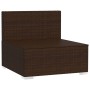 Central garden sofa with brown synthetic rattan cushions by vidaXL, Modular outdoor sofas - Ref: Foro24-317559, Price: 85,44 ...